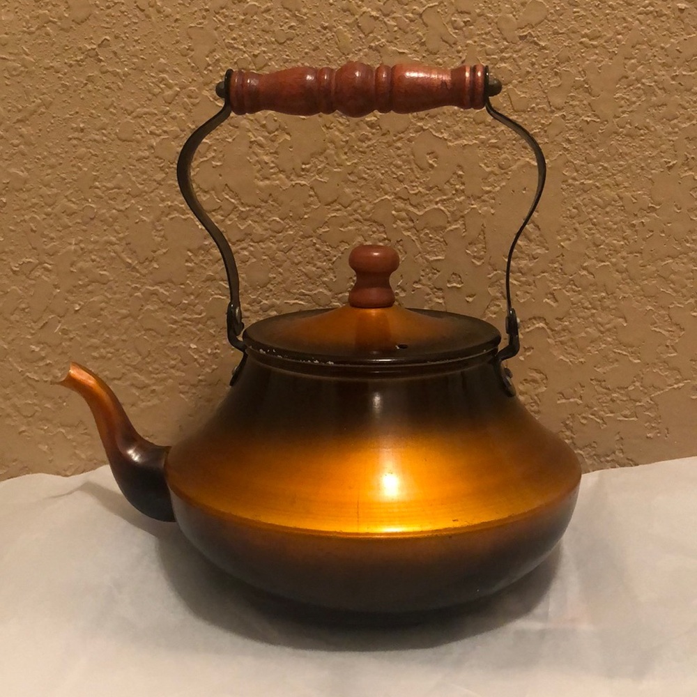 RARE Vintage from the 1970’s. Aluminum little teapot with copper color finish.